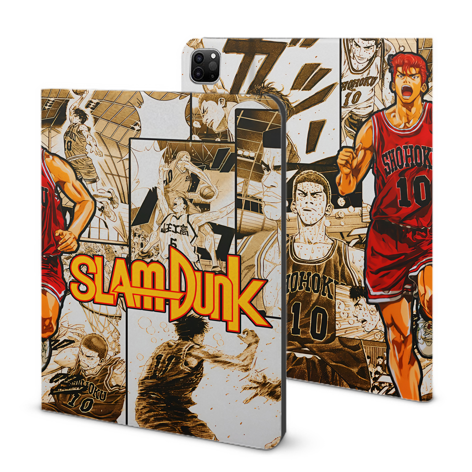 （画像用） SLAM DUNK／スラムダンク IPad ケース ブック型 PUレザー TPU 耐衝撃 軽量 薄型 ペン収納なし 全面保護 IPad 各モデル対応